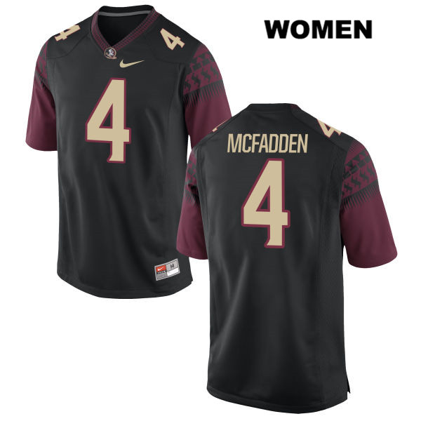 Women's NCAA Nike Florida State Seminoles #4 Tarvarus McFadden College Black Stitched Authentic Football Jersey THB2269GM